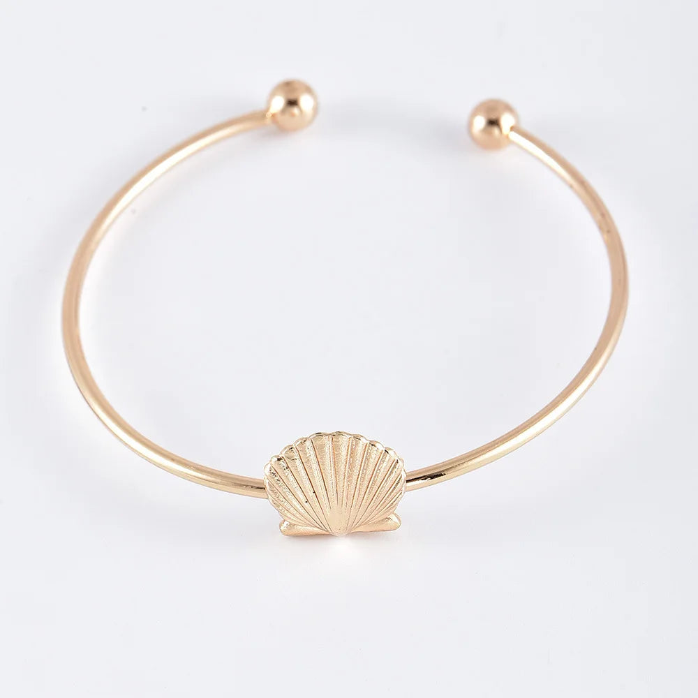 Boho Mixed Shell Starfish Bracelet (5pcs) - Summer Beach Jewelry