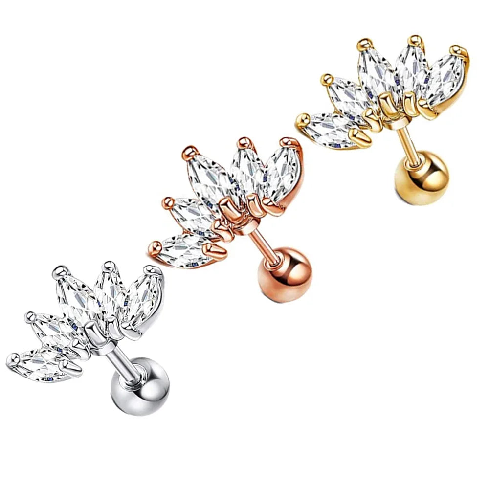 Crystal Zircon Huggie Earrings for Women and Girls